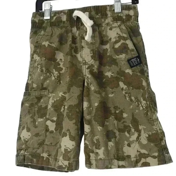 Lucky Brand Boys Small Camo Cotton Cargo Shorts Drawstring Pull-On Summer Casual - Picture 1 of 8